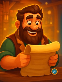 Character with scroll